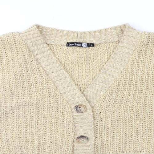 Boohoo Womens Brown   Cardigan Jumper Size L