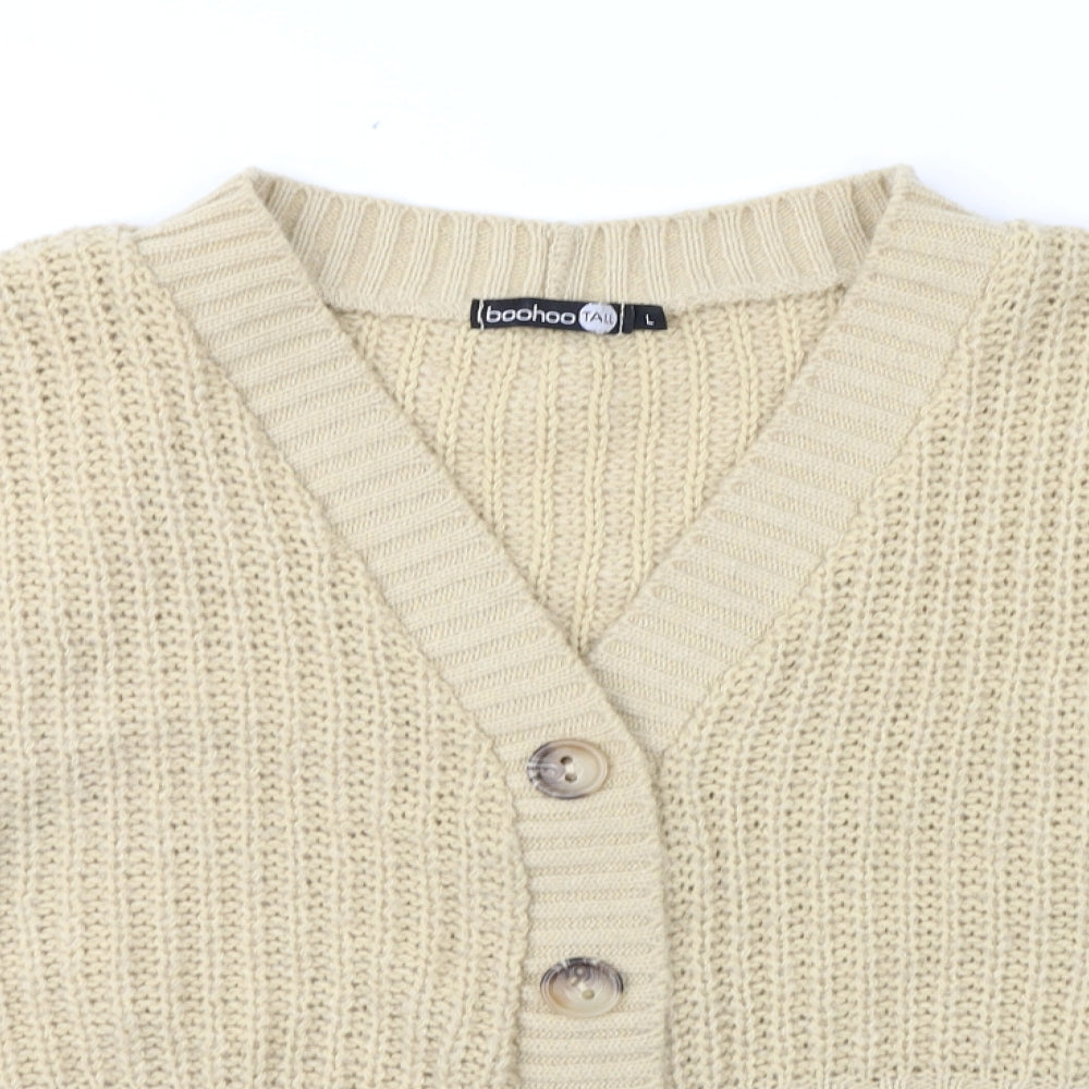 Boohoo Womens Brown   Cardigan Jumper Size L
