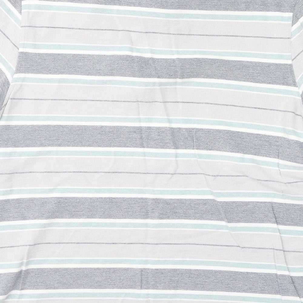 Matalan Mens Grey Striped   Polo Size L