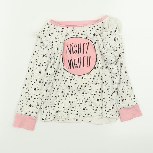 Asda George Girls White Solid  Top Pyjama Top Size 2-3 Years