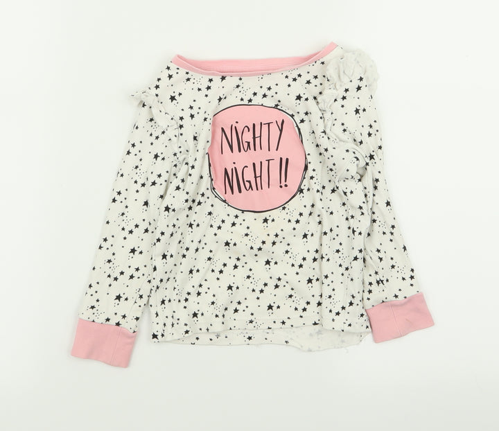 Asda George Girls White Solid Top Pyjama Top Size 2-3 Years