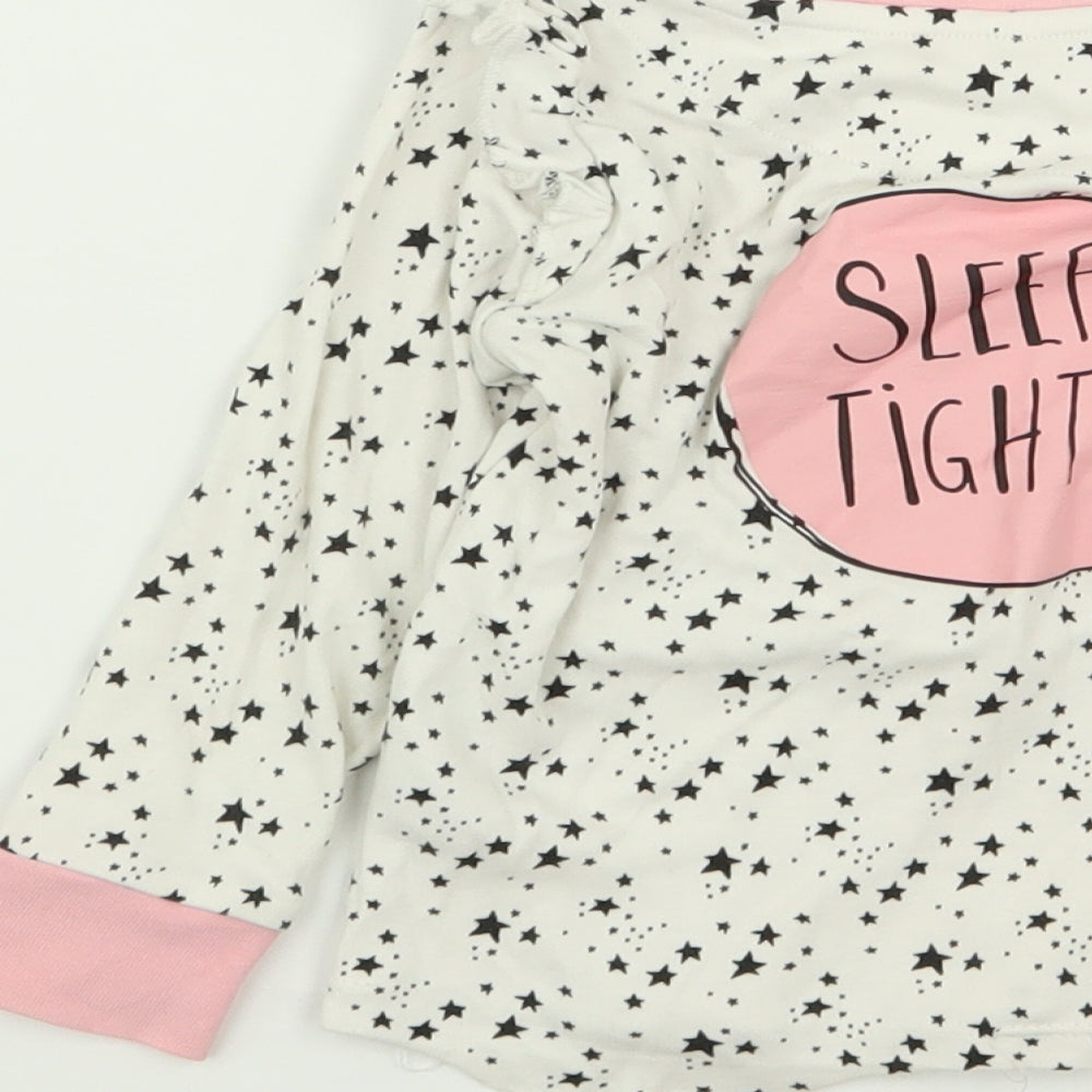 Asda George Girls White Solid  Top Pyjama Top Size 2-3 Years