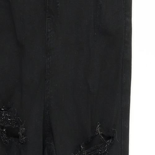 Topshop Womens Black   Skinny Jeans Size 28 in L30 in - RIPPED JEANS