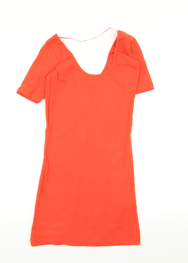 denim and co Womens Orange Pencil Dress Size 8