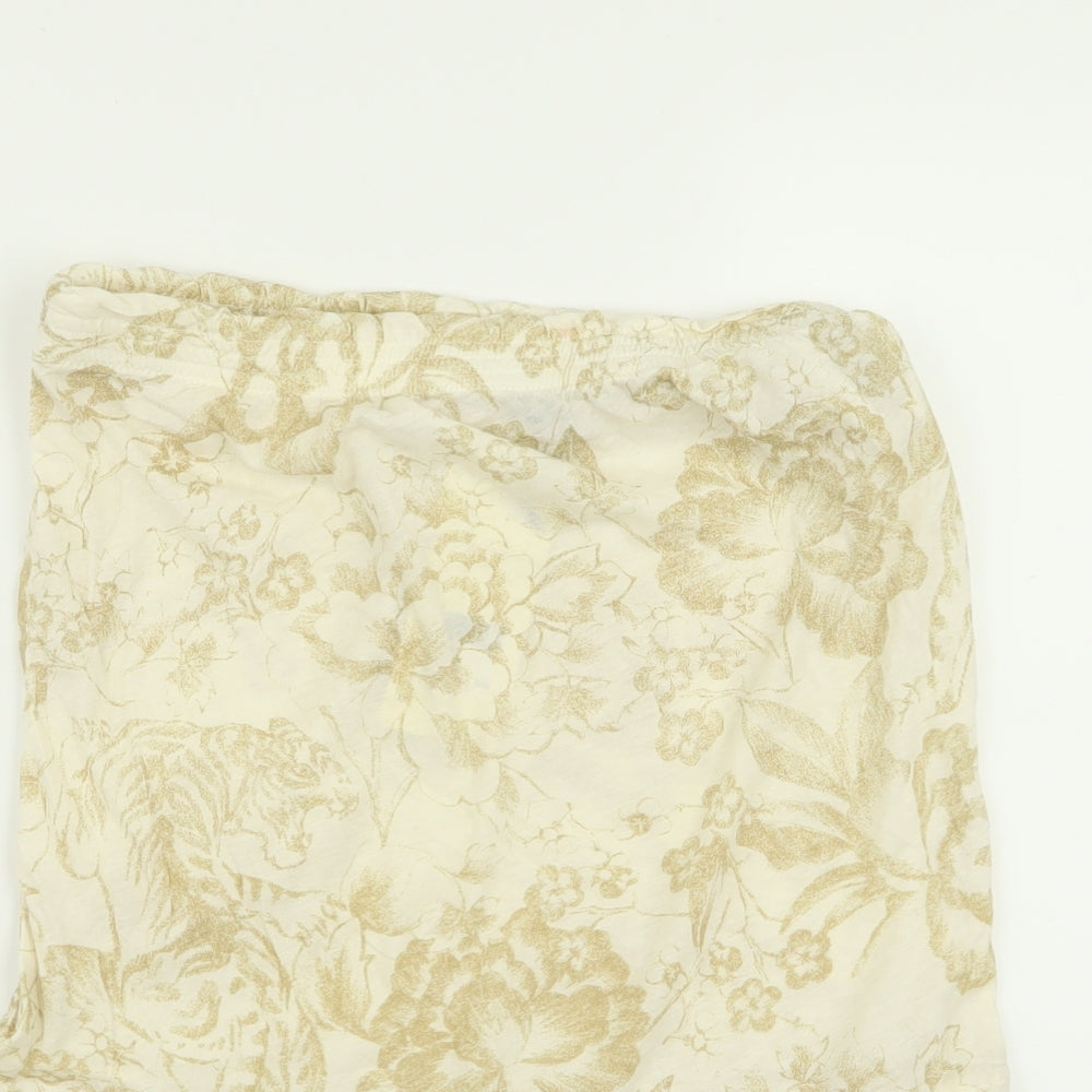 Firetrap Womens Beige Floral  Basic Tank Size S  - Boob Tube