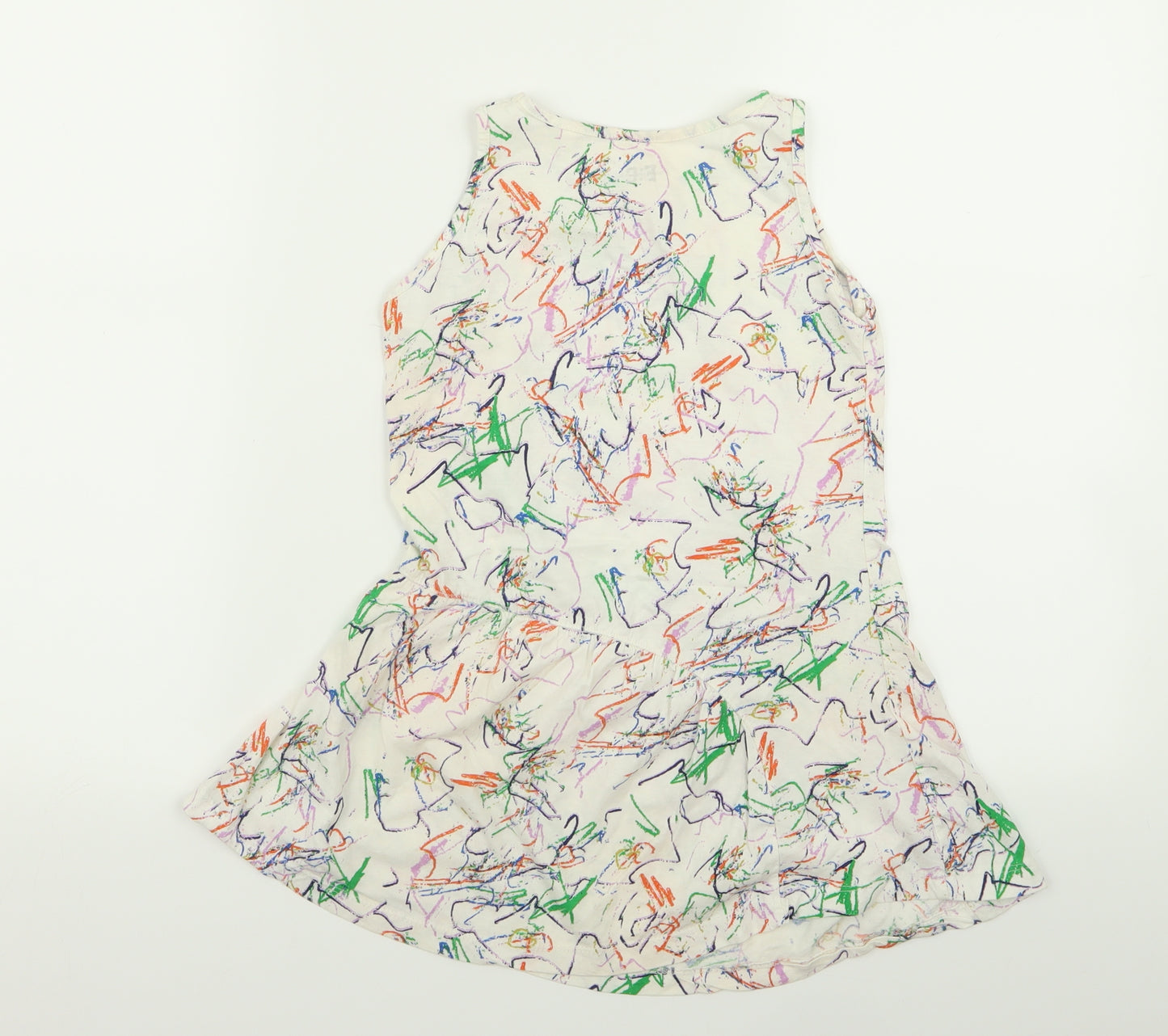 French Connection Girls White Geometric  Fit & Flare  Size 6-7 Years