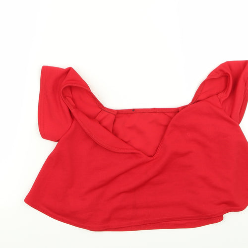 PLT Womens Red   Basic Blouse Size 10  - crop top