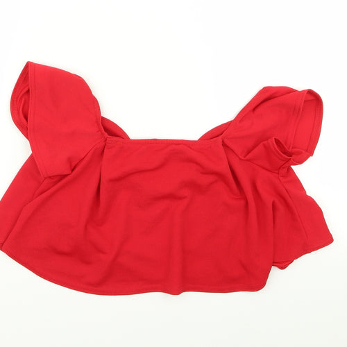 PLT Womens Red   Basic Blouse Size 10  - crop top