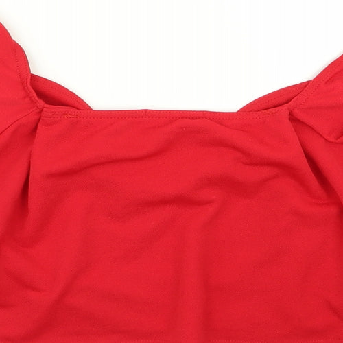 PLT Womens Red   Basic Blouse Size 10  - crop top