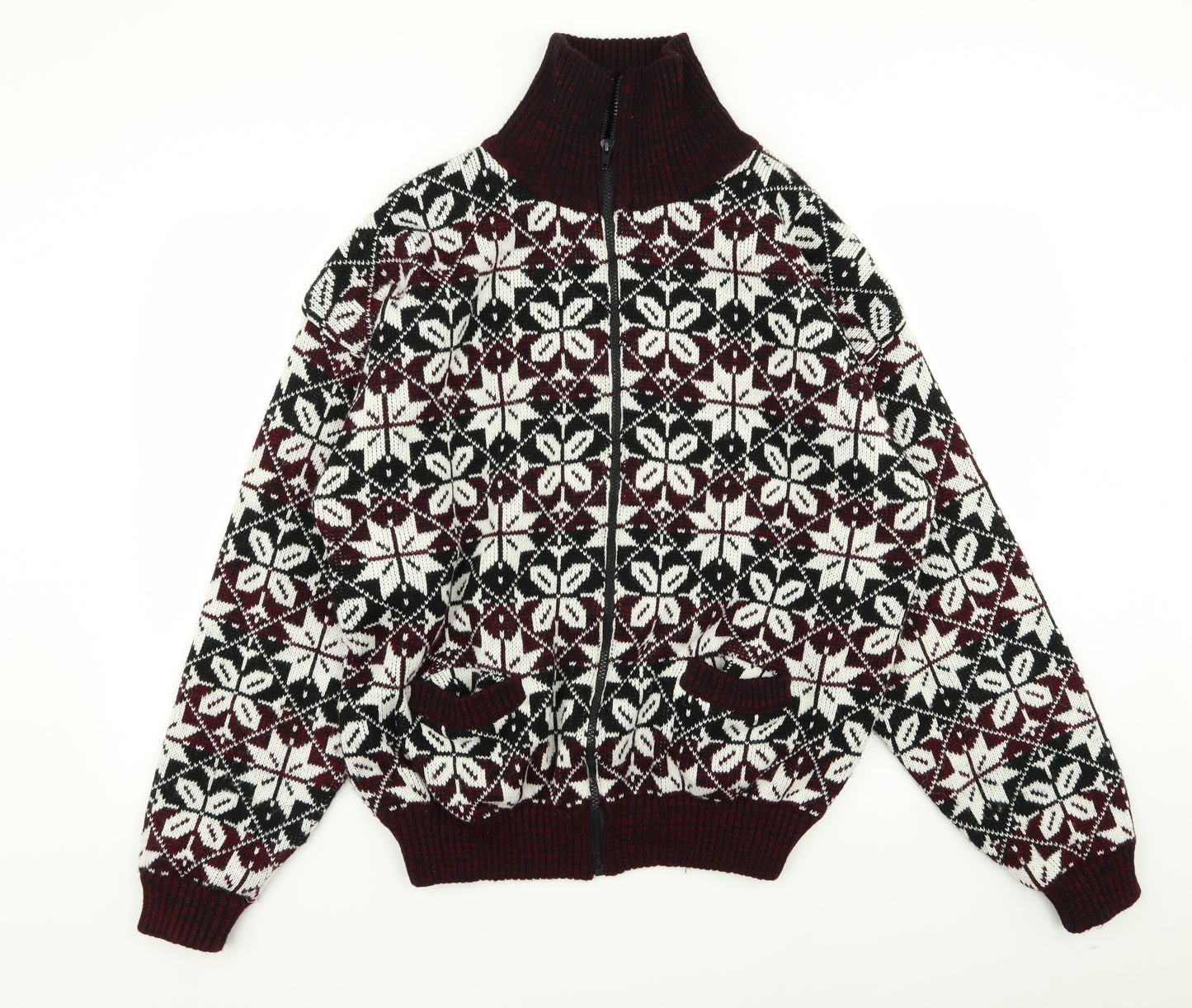 ash creek Mens Multicoloured Geometric  Full Zip Jumper Size XL