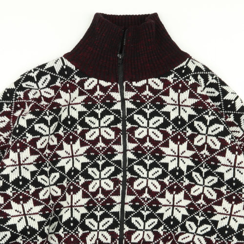 ash creek Mens Multicoloured Geometric  Full Zip Jumper Size XL