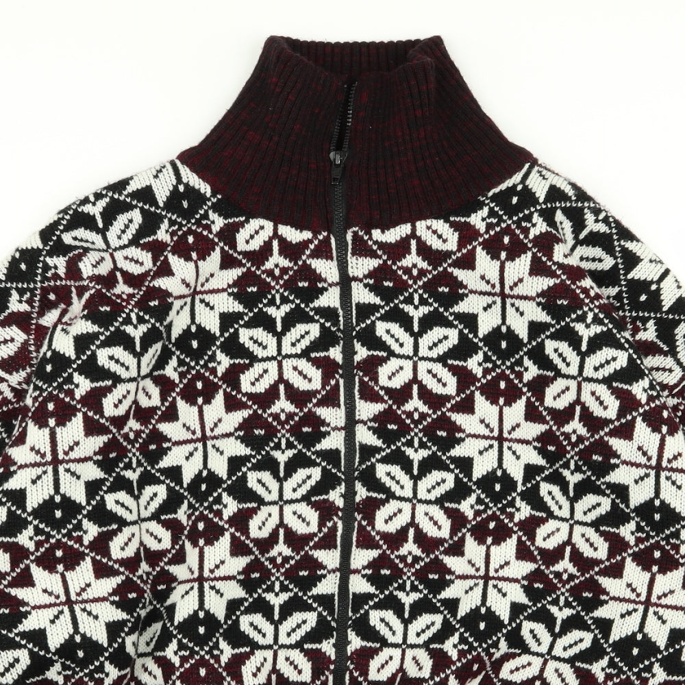 ash creek Mens Multicoloured Geometric  Full Zip Jumper Size XL