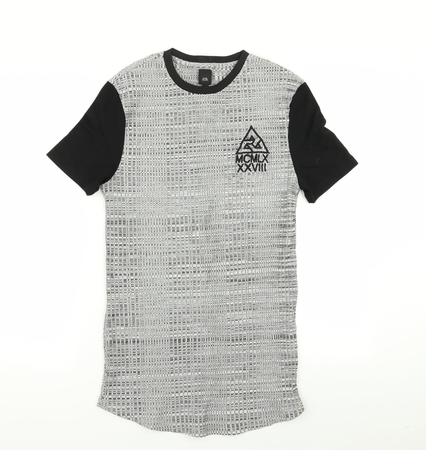 River Island Mens Grey    T-Shirt Size S
