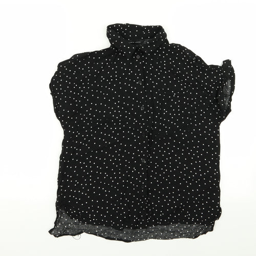 New Look Womens Black Polka Dot  Basic Button-Up Size 12