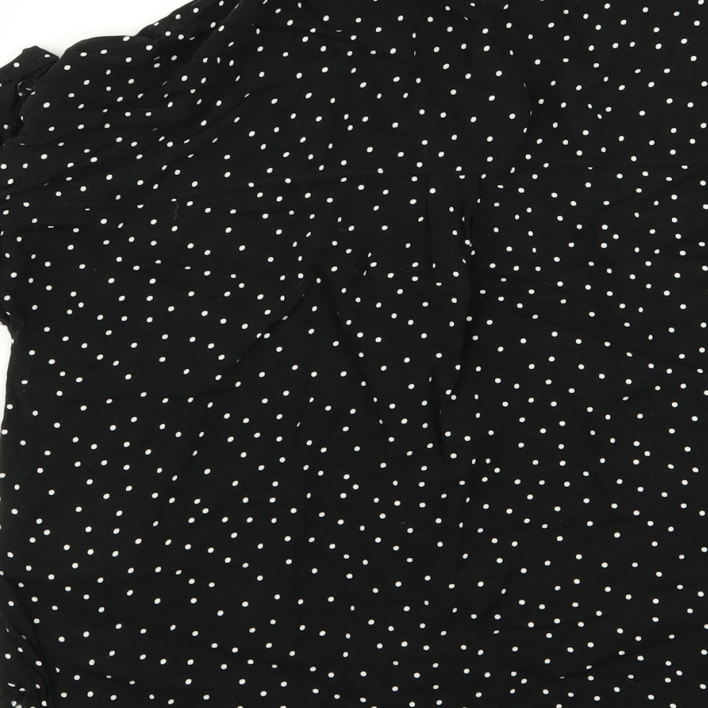New Look Womens Black Polka Dot  Basic Button-Up Size 12