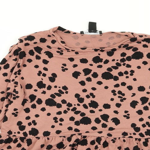 New Look Womens Pink Animal Print  Basic Blouse Size 12