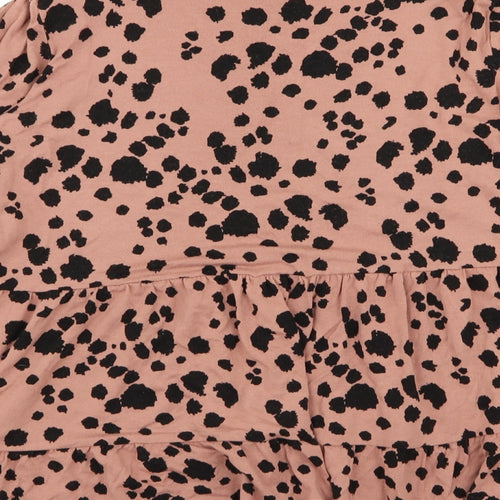 New Look Womens Pink Animal Print  Basic Blouse Size 12