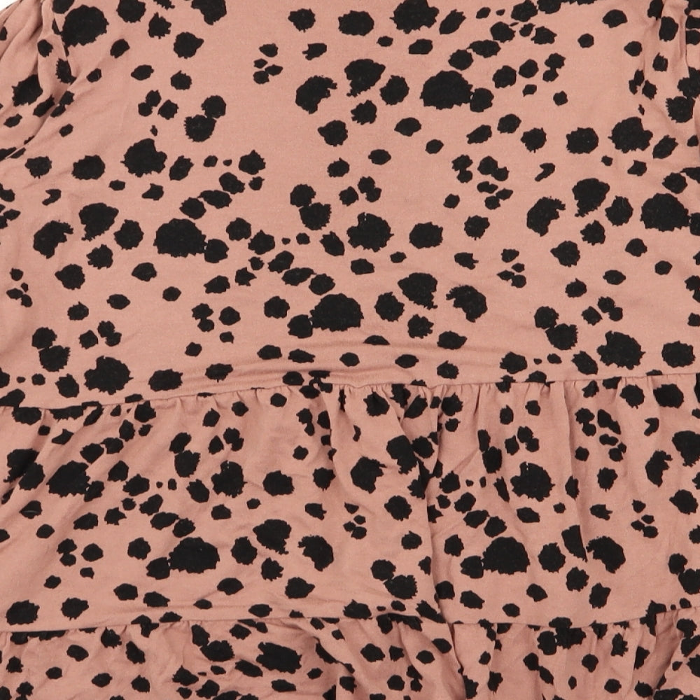 New Look Womens Pink Animal Print  Basic Blouse Size 12