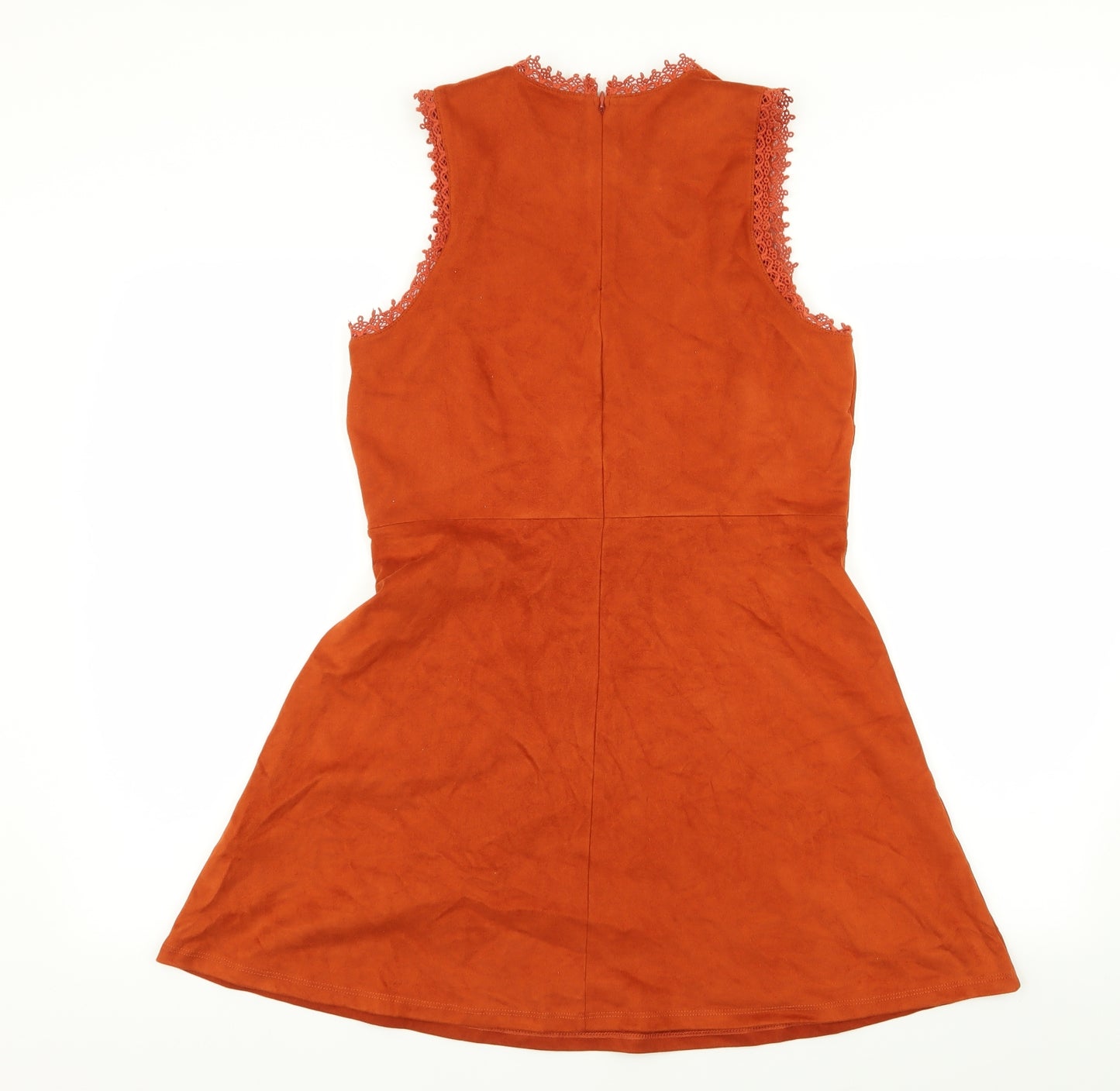 Topshop Womens Brown Geometric  Fit & Flare  Size 12