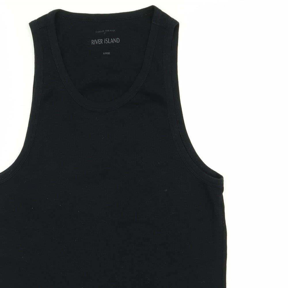 River Island Mens Black    T-Shirt Size L  - tank top