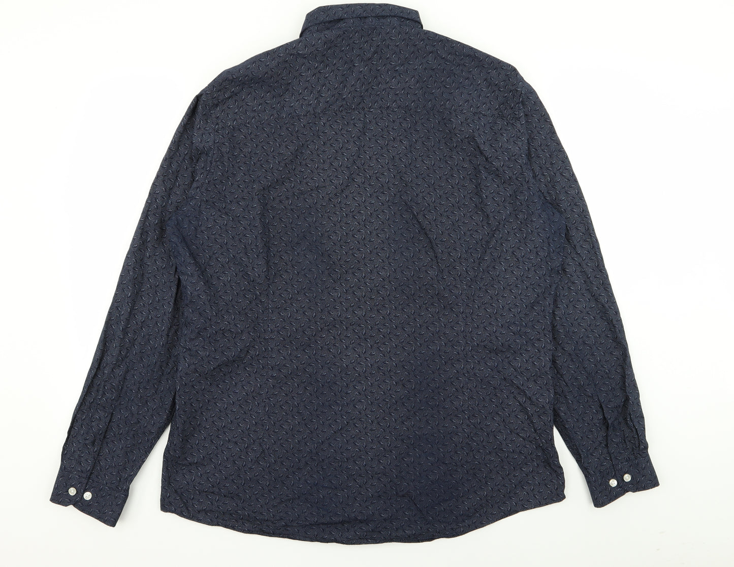 Taylor & Wright Mens Blue Geometric   Dress Shirt Size 17.5