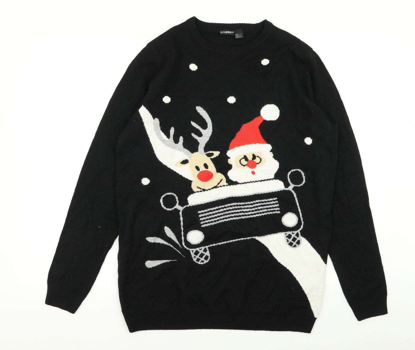 livenergy Mens Black   Pullover Jumper Size M  - christmas jumper