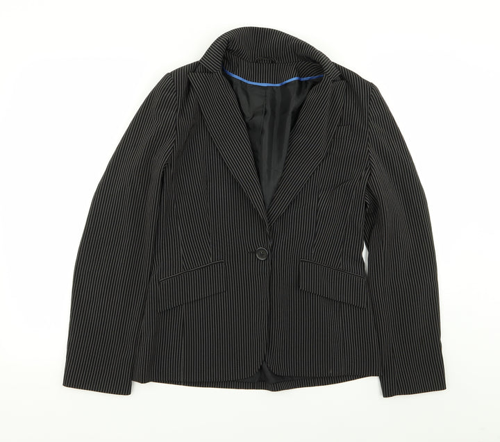 Dorothy Perkins Womens Black Striped  Jacket Blazer Size 10