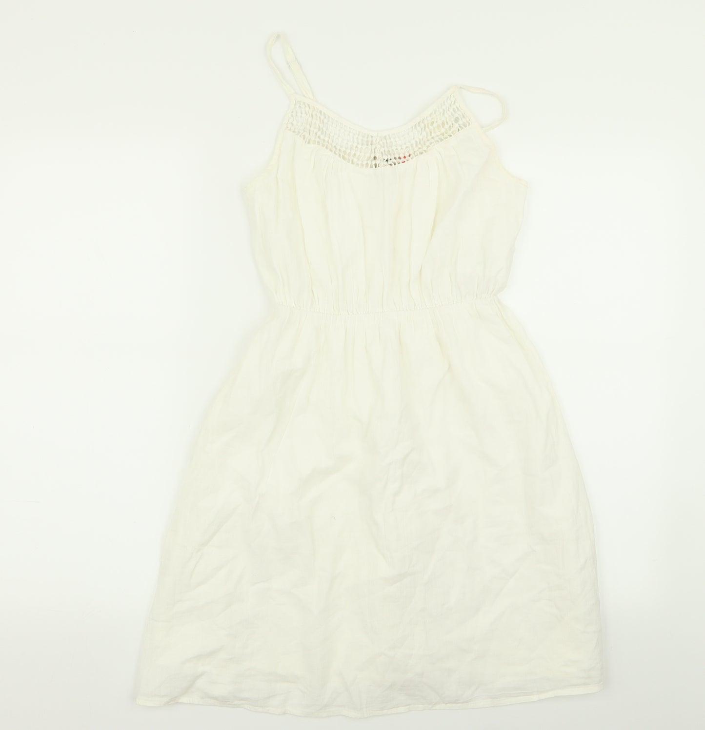 Only Womens White Geometric  Fit & Flare  Size 6