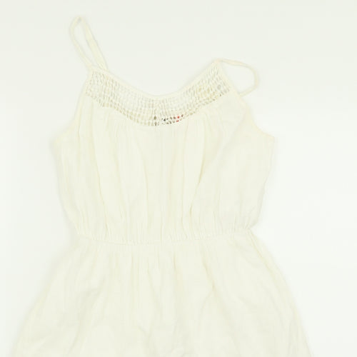 Only Womens White Geometric  Fit & Flare  Size 6