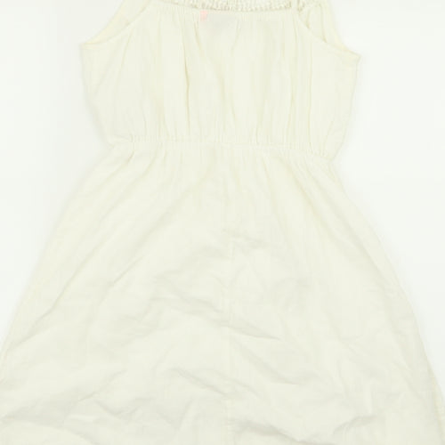 Only Womens White Geometric  Fit & Flare  Size 6
