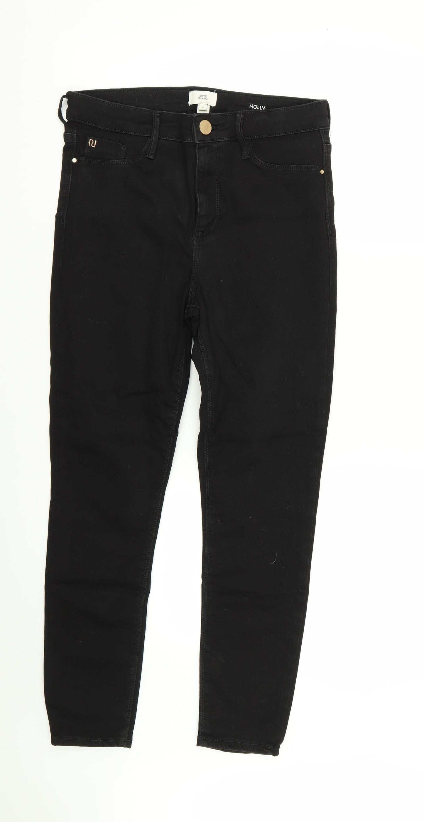 River Island Womens Black   Skinny Jeans Size 12 L28 in