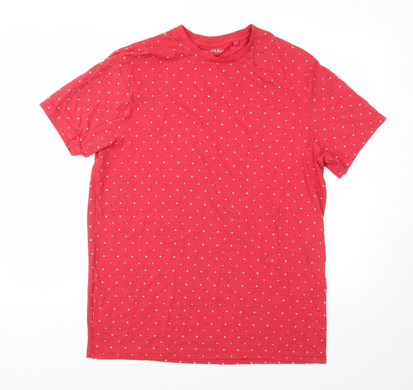Primark Mens Red Geometric   T-Shirt Size XL