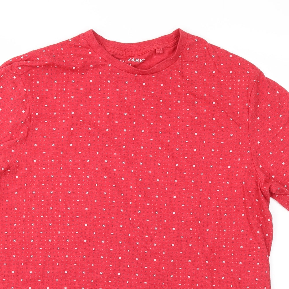 Primark Mens Red Geometric   T-Shirt Size XL
