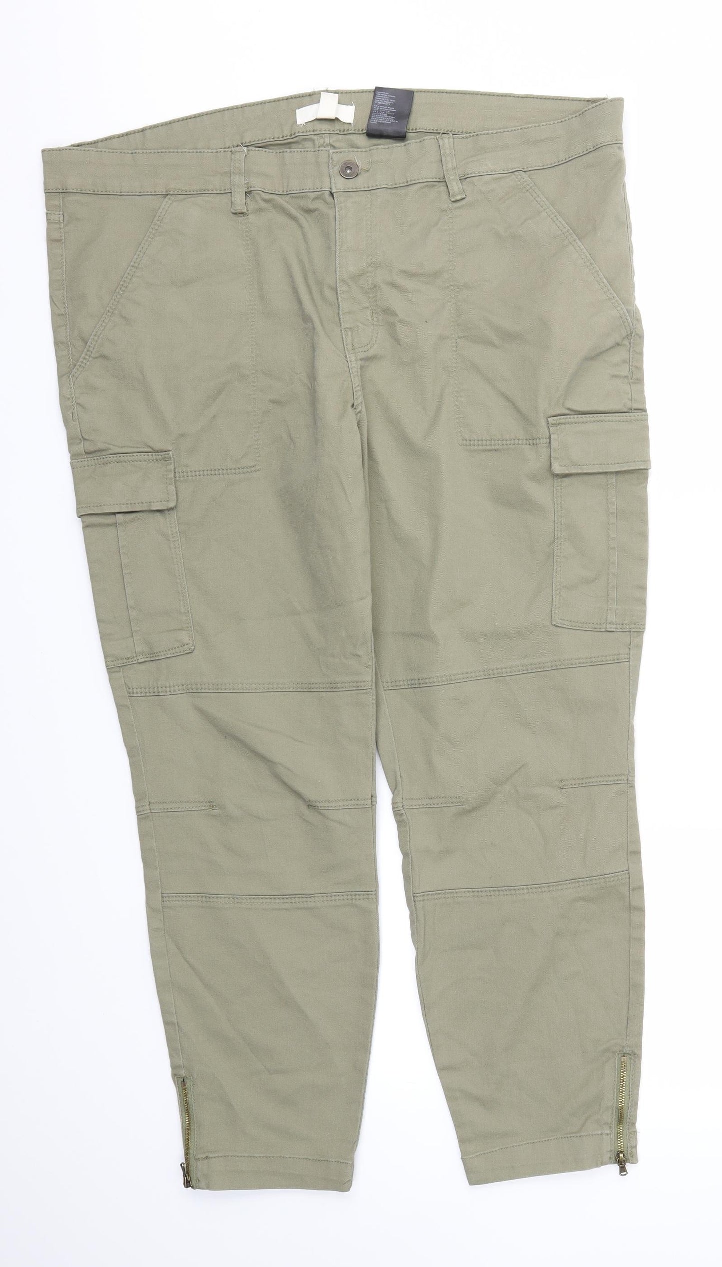 H&M Womens Green   Trousers  Size 22 L27 in