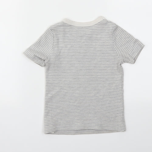 F&F Boys Grey Striped  Basic T-Shirt Size 5-6 Years