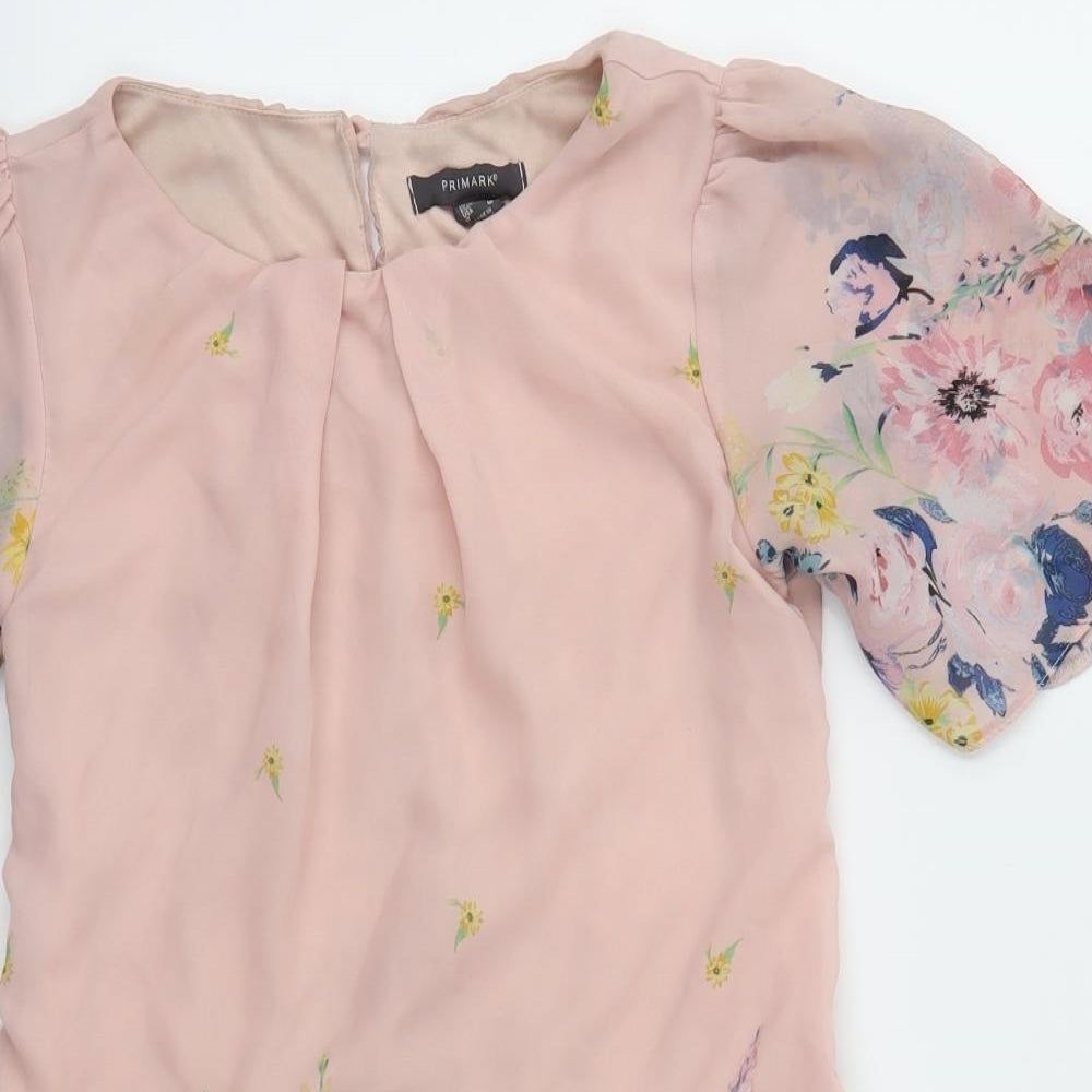 Primark Womens Pink Floral  Fit & Flare  Size 12