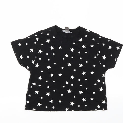 Primark Girls Black Argyle/Diamond  Basic T-Shirt Size 2XS