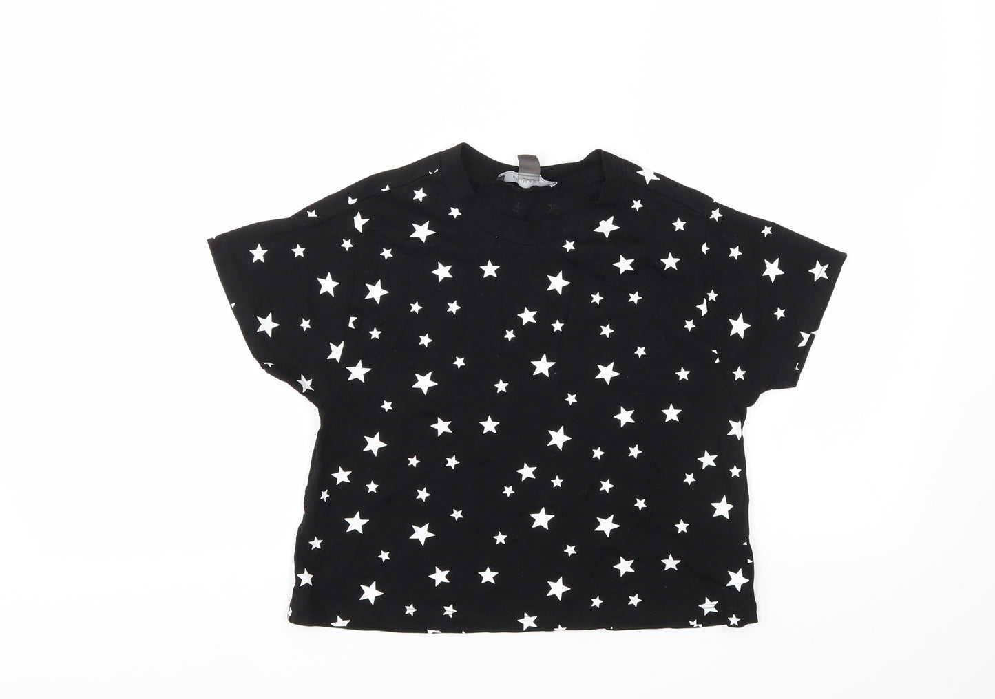 Primark Girls Black Argyle/Diamond  Basic T-Shirt Size 2XS
