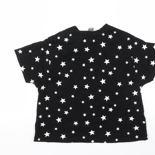 Primark Girls Black Argyle/Diamond  Basic T-Shirt Size 2XS