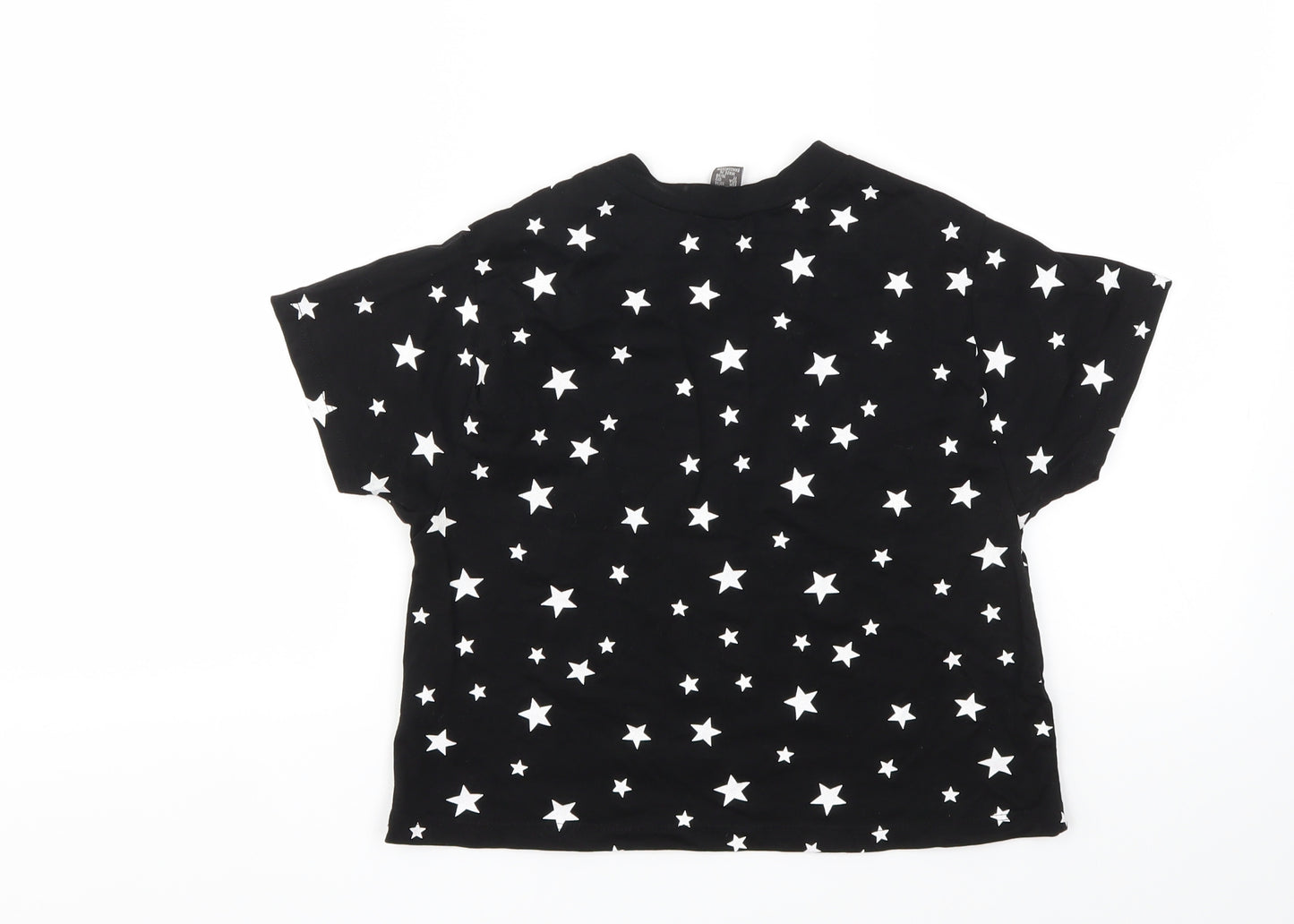 Primark Girls Black Argyle/Diamond  Basic T-Shirt Size 2XS