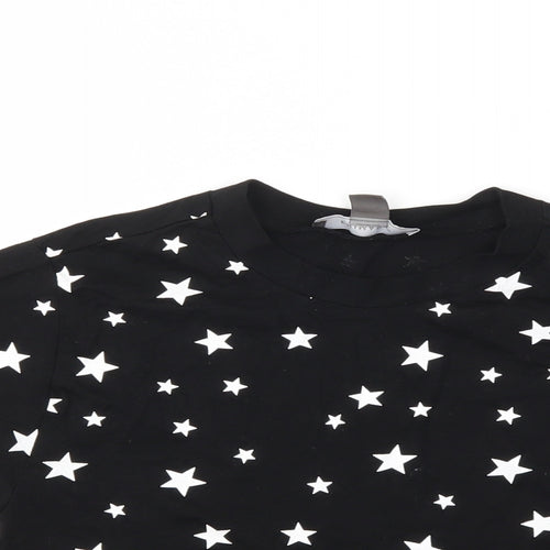 Primark Girls Black Argyle/Diamond  Basic T-Shirt Size 2XS