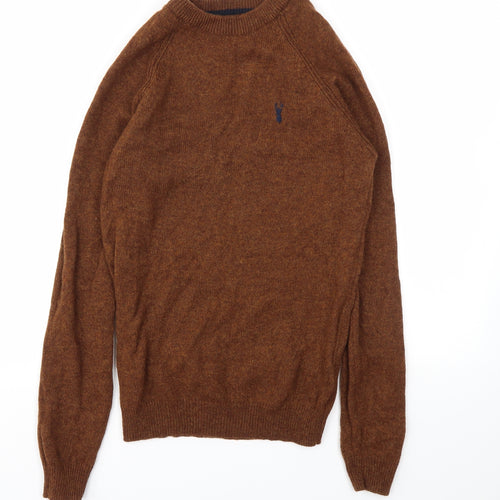 NEXT Mens Brown Houndstooth  Pullover Sweatshirt Size XS