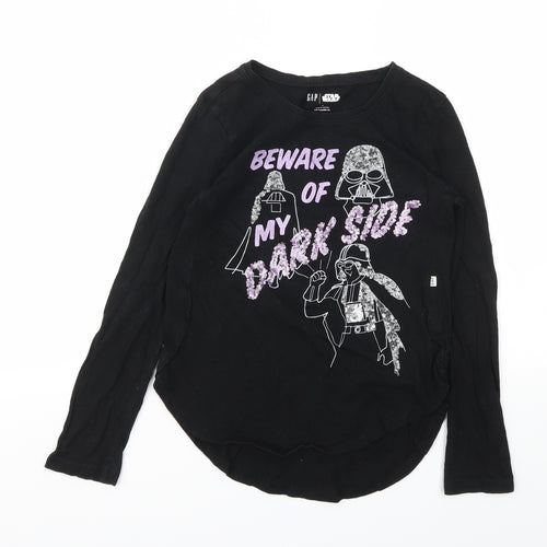 Gap Girls Black Animal Print  Basic T-Shirt Size M