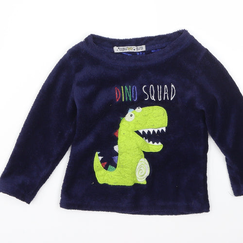 Chill Out Girls Blue Animal Print  Basic T-Shirt Size 2-3 Years