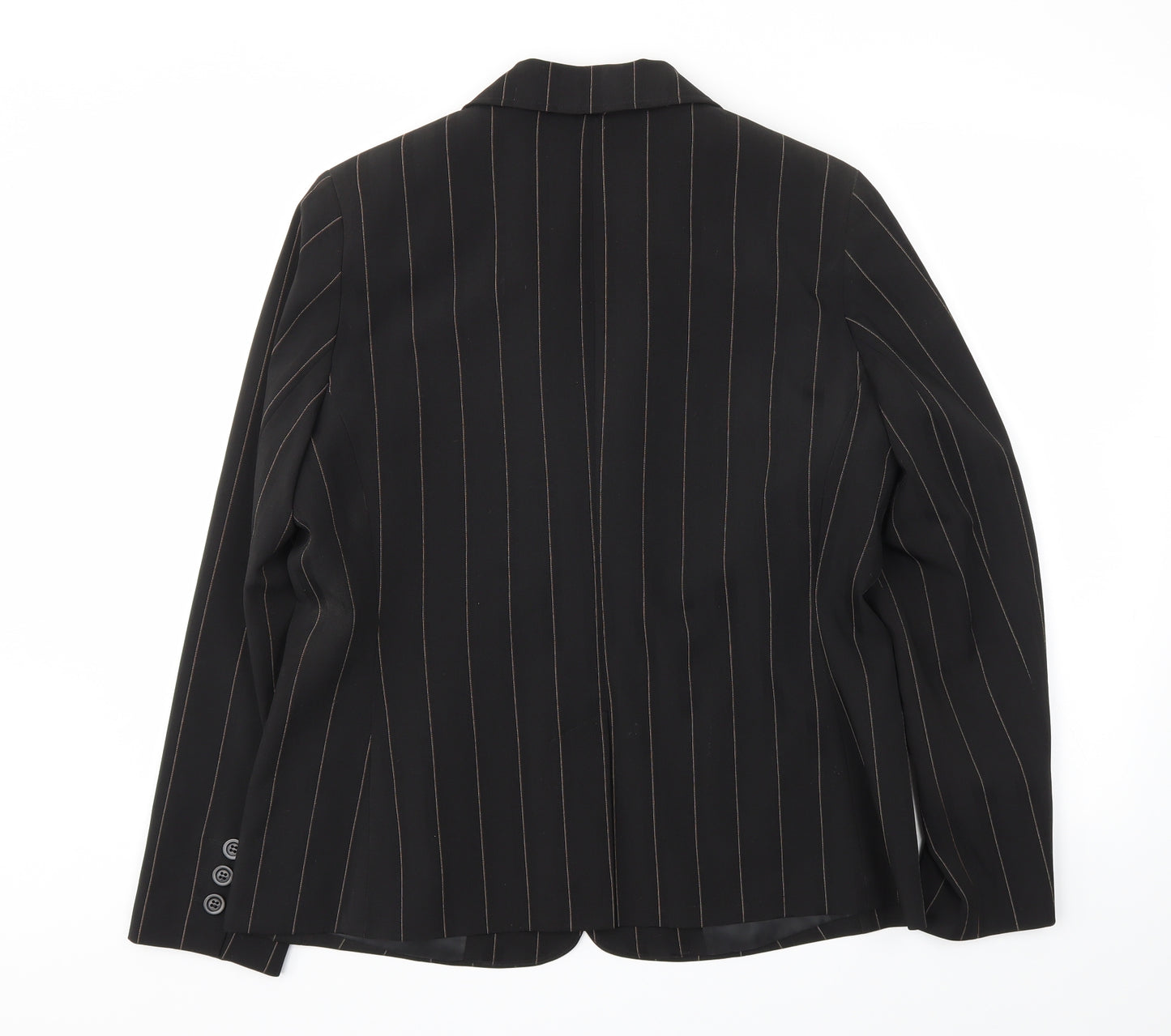 St Bernard Womens Black Striped  Jacket Blazer Size 16