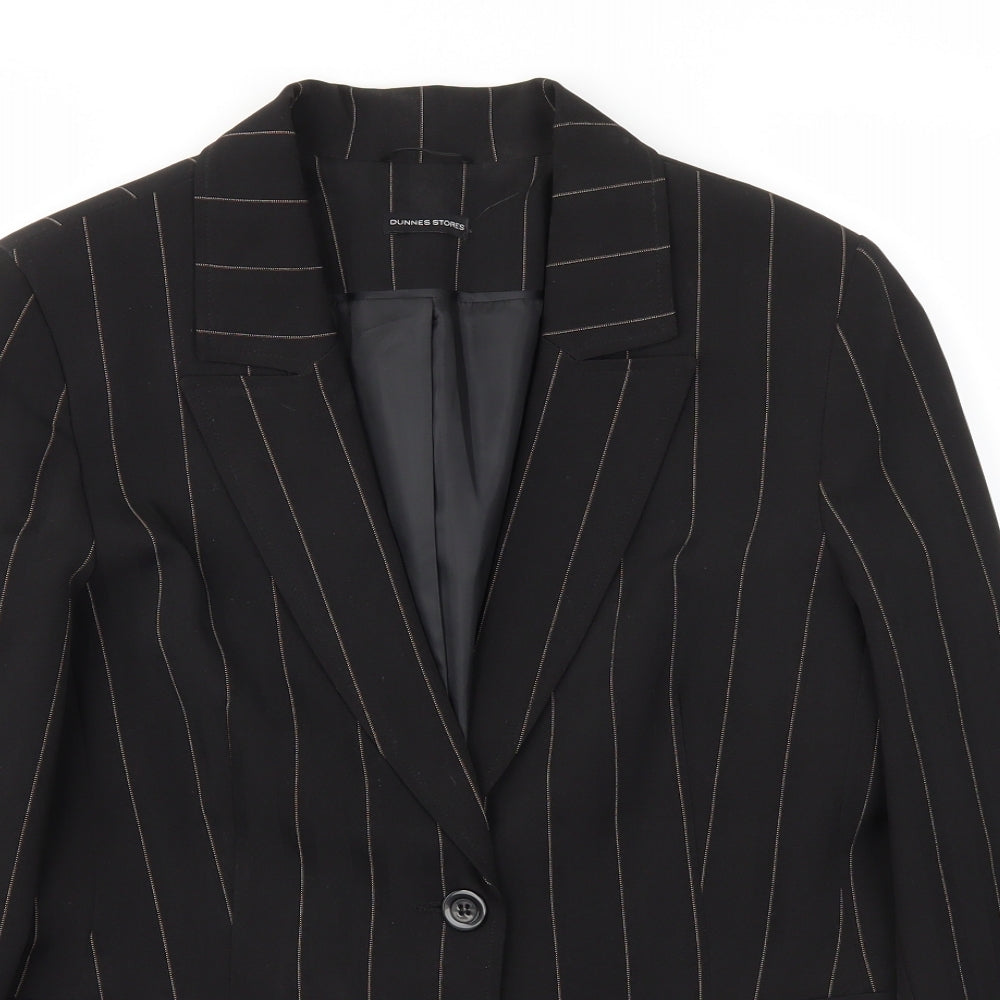 St Bernard Womens Black Striped  Jacket Blazer Size 16