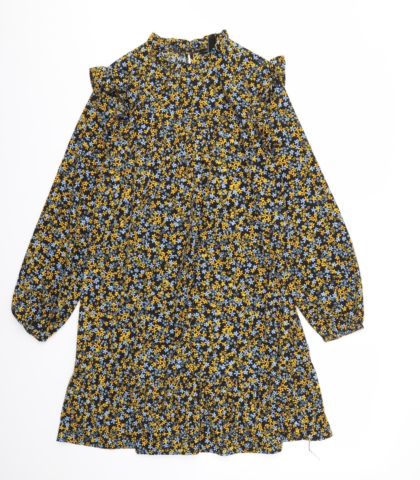 New Look Womens Yellow Floral  Fit & Flare  Size 10