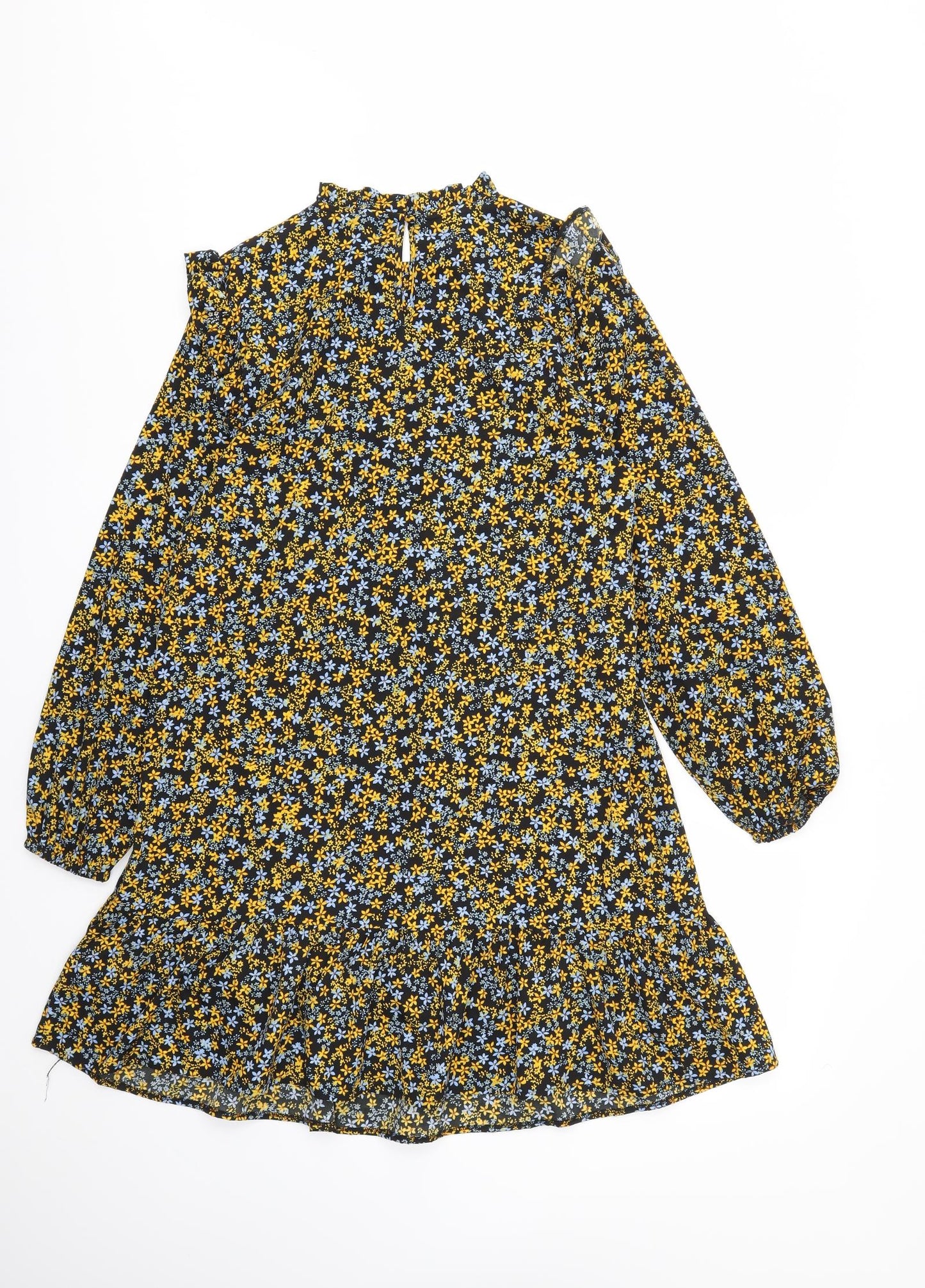 New Look Womens Yellow Floral  Fit & Flare  Size 10