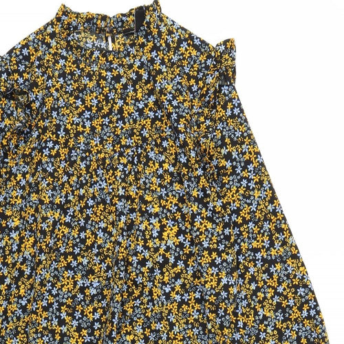 New Look Womens Yellow Floral  Fit & Flare  Size 10