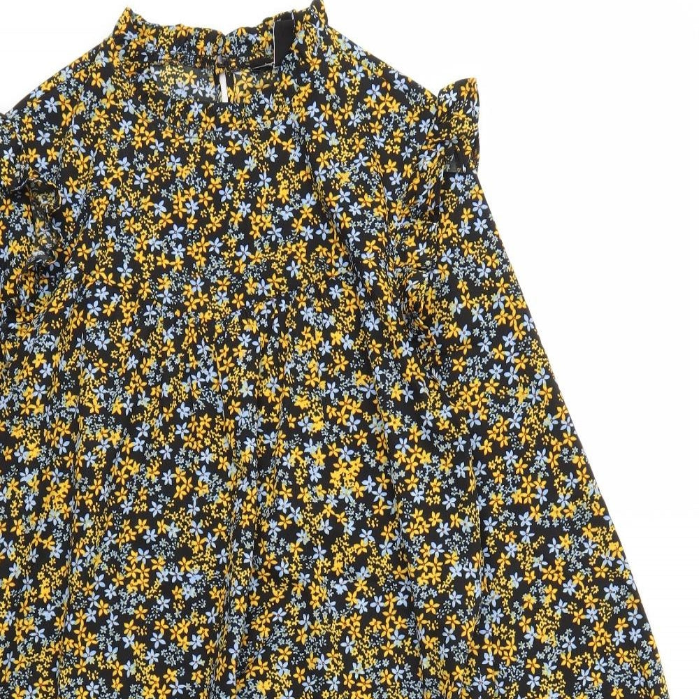 New Look Womens Yellow Floral  Fit & Flare  Size 10
